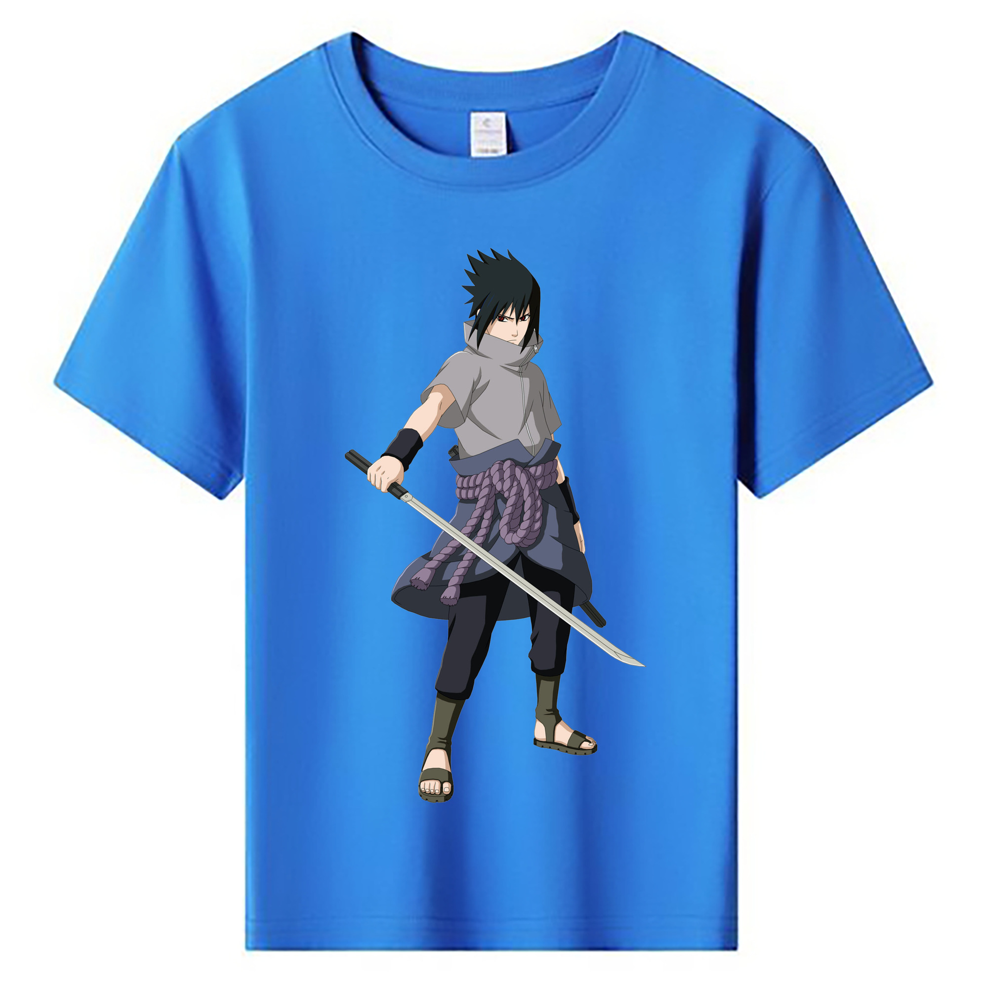 （画像用） NARUTO -ナルト- うちは サスケ Uchiha Sasuke 綿100％キッズTシャツ（フロントプリント）